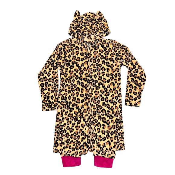 Pj Couture Other - PJ Couture Women’s Pajamas Size Small One Piece Leopard Print Hood w/Ears